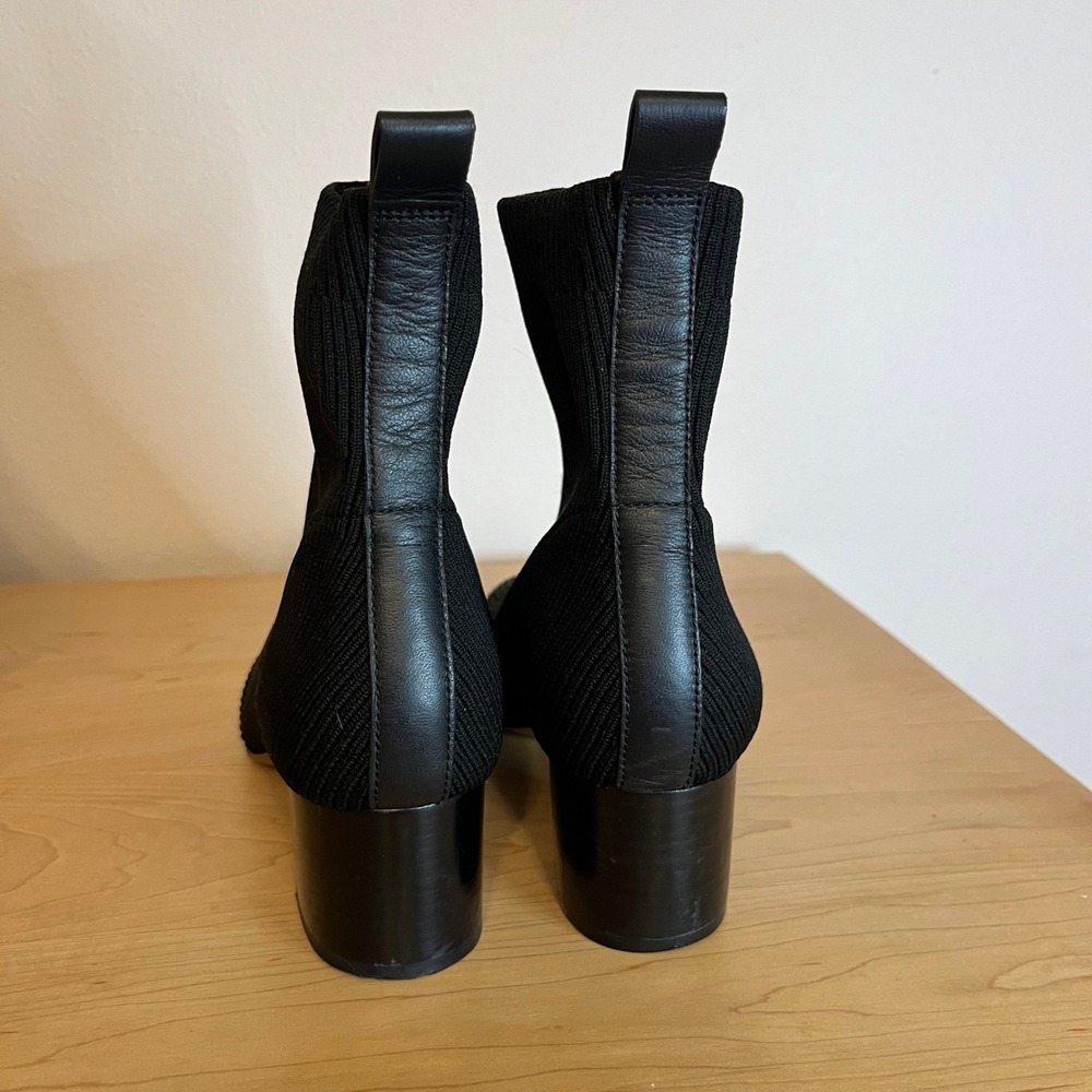 Everlane Black Glove Boot Block Heel Ankle Boots Square Toe Size 9.5 - Picture 8 of 15